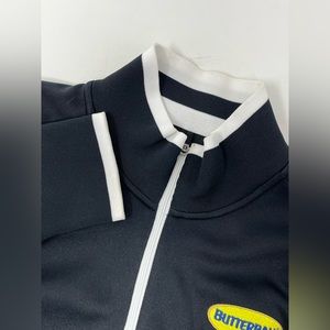 NIKE Golf DriFit Women sz. M Black Jacket 1/4 Zip Used Clean Custom Patches GHN9